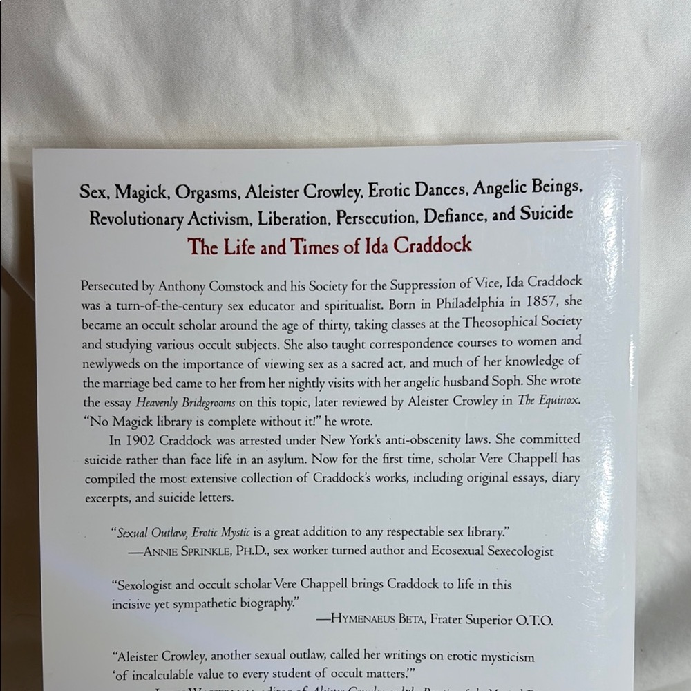 Sexual Outlaw, Erotic Mystic Book The Essential Ida Craddock - Picture 2 of 3